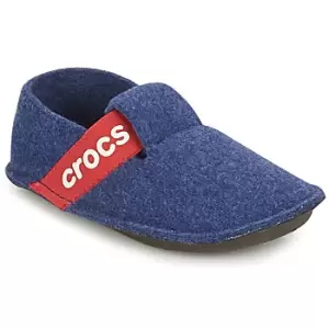 Image of Crocs CLASSIC SLIPPER K boys's Childrens Slippers in Blue. Sizes available:11 kid,13 kid,1 kid,3 kid,8 toddler,4 toddler,7 toddler,9 toddler,10 kid,12