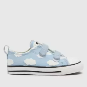 Image of Converse Pale Blue 2v Lo Cloud Girls Toddler Trainers