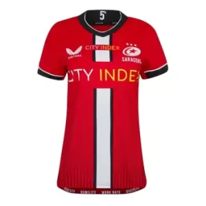 Image of Castore Saracens Replica Away Shirt Womens - Red