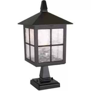 Image of Elstead Winchester - 1 Light Outdoor Pedestal Lantern Black IP43, E27