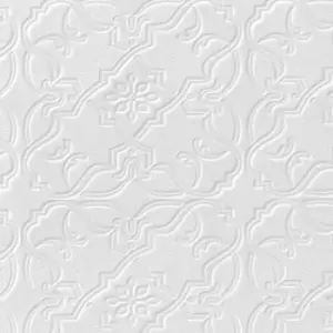Image of Anaglypta Luxury White Maxwell Textured Wallpaper