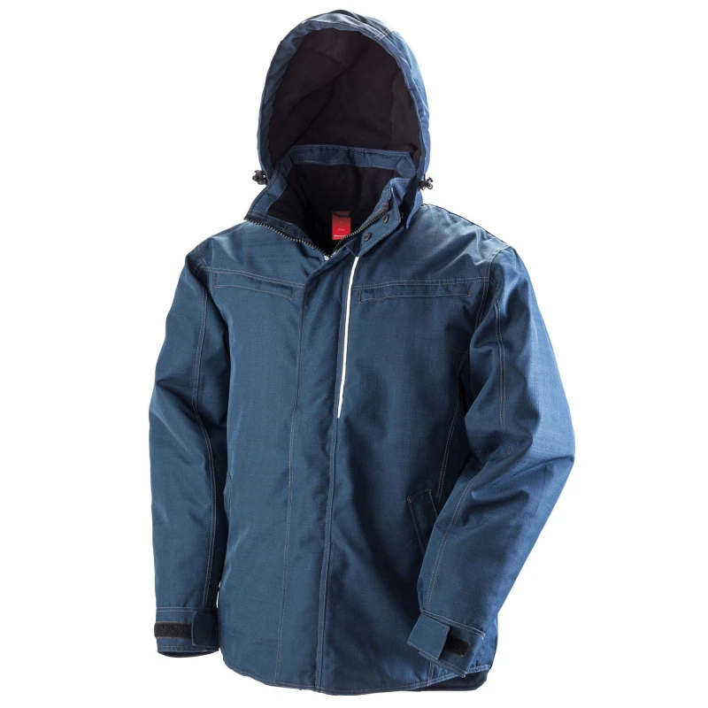 Image of Result Result Men Textured Denim Jacket in Navy Size: X-Small Navy XS Male 5063425100996