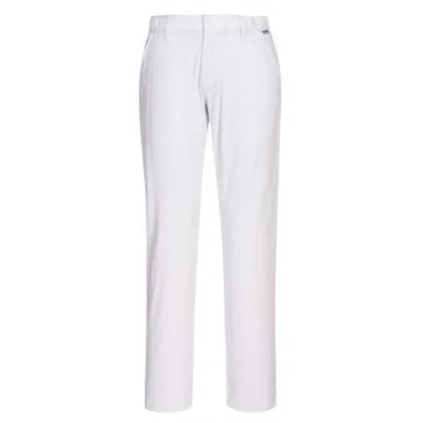 Image of Portwest Mens Stretch Slim Chino Trousers S232WHR38 Colour: White