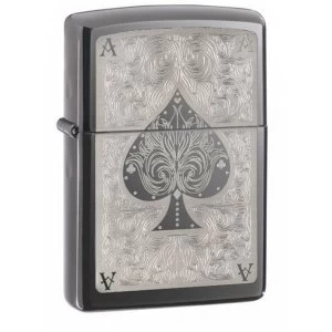 Image of Zippo Black Ice Ace of Spades Windproof Lighter