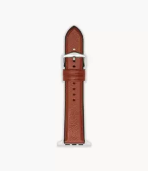 Image of Fossil Men 42/44mm Brown Leather Band for Apple Watch