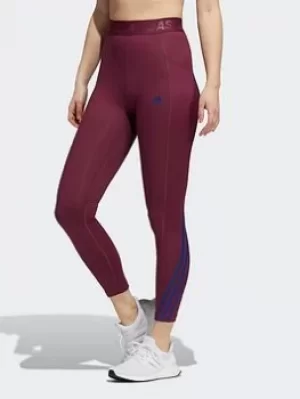 Image of adidas Techfit 3-stripes Long Gym Leggings, Red, Size XL, Women