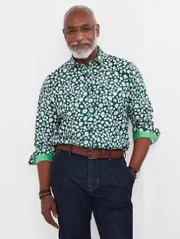 Image of Joe Browns Fabulous Floral Shirt - Green, Size L, Men