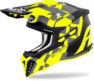 Image of Airoh Strycker XXX Carbon Motocross Helmet, yellow, Size S, yellow, Size S