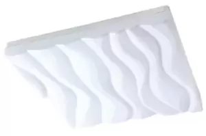 Image of Arena Flush Ceiling Light Large Square 60W LED IP44, Tuneable 3000K-6500K, 4500lm, Dimmable via RF Remote Ctrl Matt White