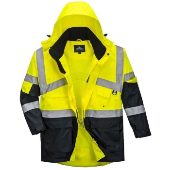 Image of Portwest - S760YNRM - sz M Hi-Vis 2-Tone Breathable Jacket - Yellow/Navy
