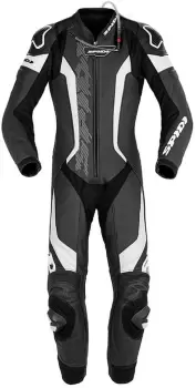 Image of Spidi Laser Pro One Piece Perforated Motorcycle Leather Suit, black-white, Size 52, black-white, Size 52