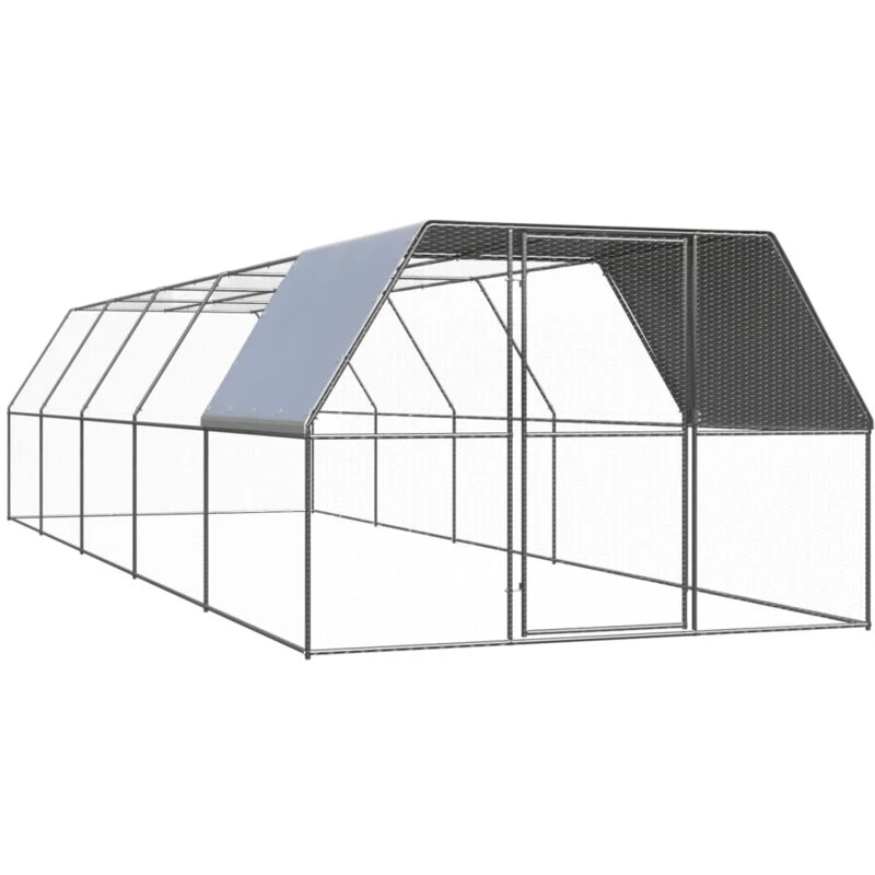Image of VIDAXL Outdoor Chicken Cage 3x10x2 m Galvanised Steel Vidaxl 8720286764756