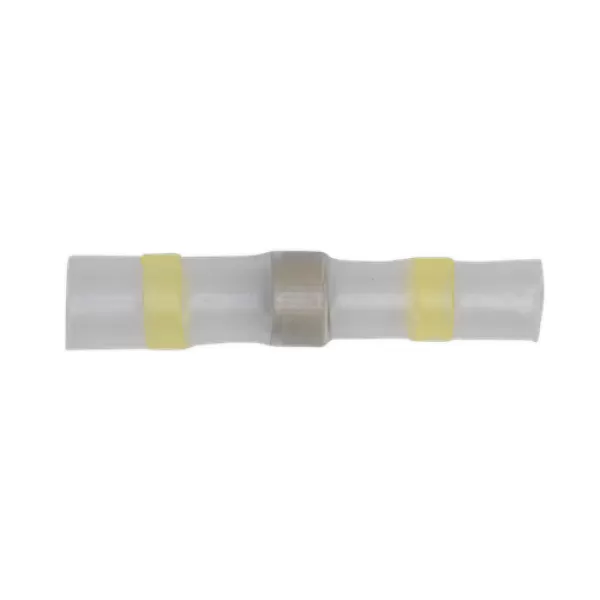 Image of Sealey YTSSB25 Heat Shrink Butt Connector Solder Terminal 12-10 AWG Yellow