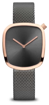 Image of Bering Classic Pebble Grey Mesh Bracelet Grey Dial Watch