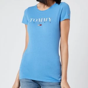 Image of Tommy Jeans Womens TJW Essential Slim Logo T-Shirt - Ultramarine - XS