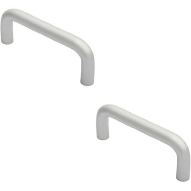 Image of Loops 2x Rounded D Shaped Bar Handle 150mm x 19mm Diameter Satin Anodised Aluminium Multi