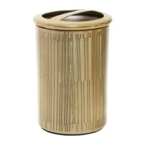 Image of Etched LineGold Finish Toothbrush Holder