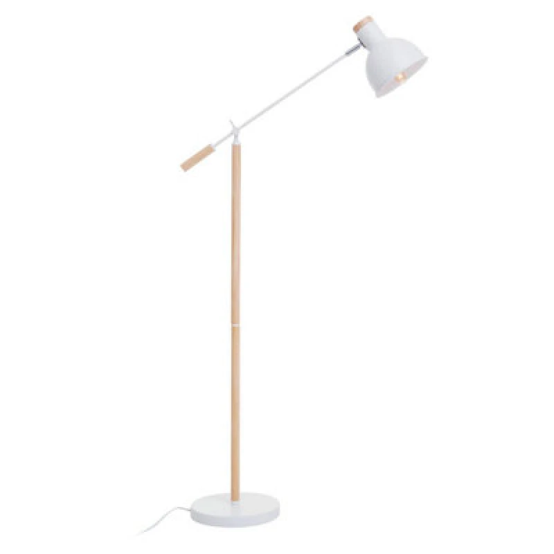 Image of Orsina Matte White Floor Lamp, Easy To Assemble Bedside Table Light