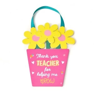 Image of Cheerfull Flower Pot Teacher Plaque