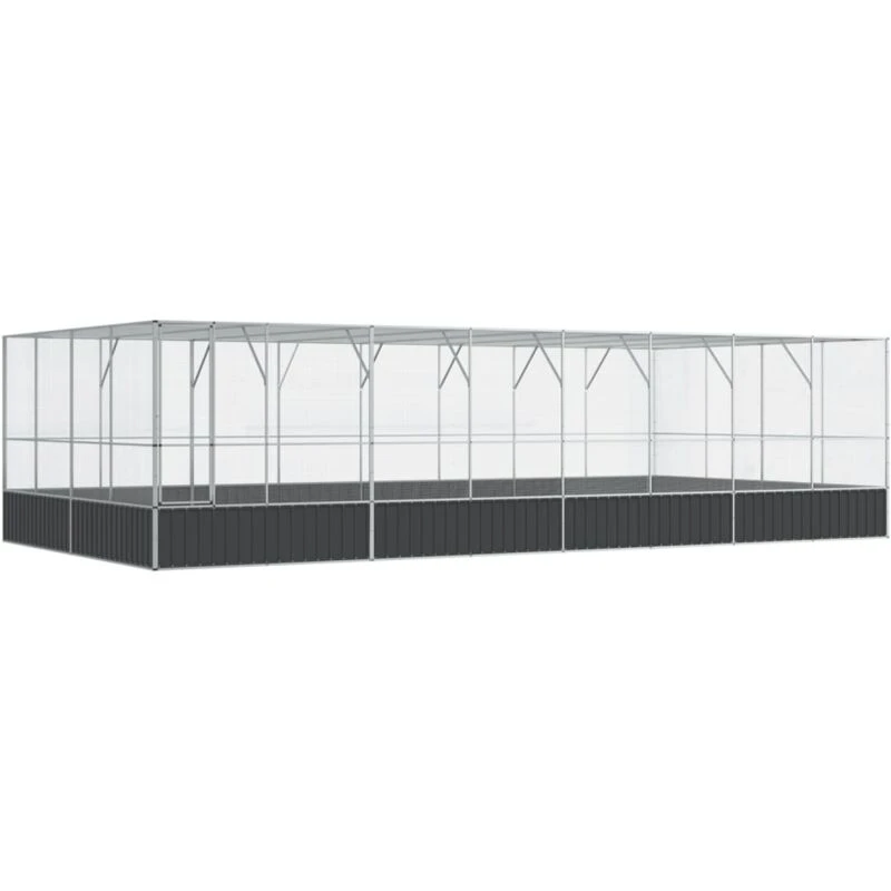 Image of VIDAXL Vidaxl - Aviary with Extension Silver 832x414x212cm Steel 8721012424760
