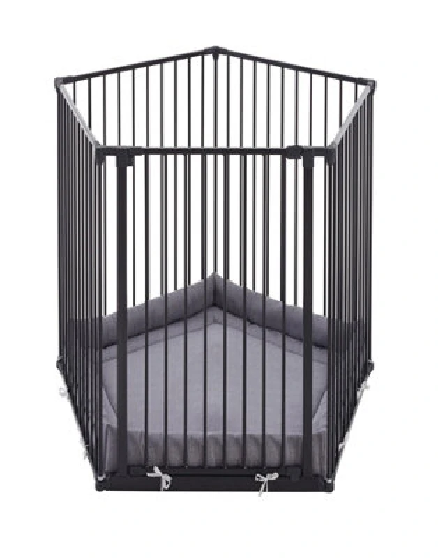 Image of Safetots Extra Tall Play Pen With Mat, Pentagon, 5 X 72Cm, Black, 105Cm High