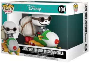 Image of The Nightmare Before Christmas Jack Skellington in Snowmobile (POP Rides) Vinyl Figure 104 Funko Pop! multicolor