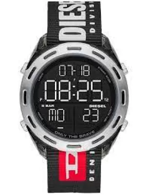 Image of Diesel Mens Crusher Digital Nylon Watch - Black