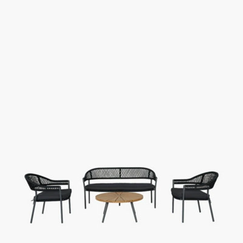 Image of Pacific Bazel Outdoor Seating Set, Black 18-F-696