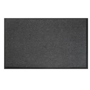 Image of JVL Heavy Duty Commodore Backed Barrier Door Floor Mat Grey/Black 120 x 170 cm
