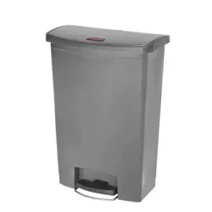 Image of Rubbermaid SLIM JIM waste collector with pedal, capacity 90 l, WxHxD 353 x 826 x 570 mm, mobile, grey