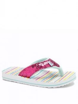 Image of Animal Girl Swish Glitz Flip Flop - Multi, Size 1 Older