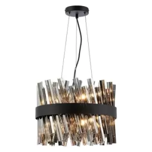 Image of Luminosa Kalih 10 Light G9, Ceiling Pendant Round, Satin Black, Smoke