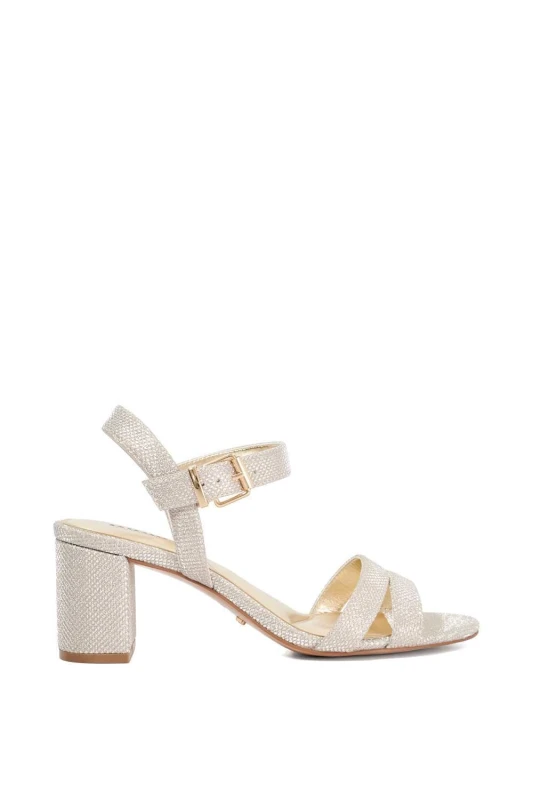 Image of Dune London Womens Wide Fit 'Merisa' Sandals in Gold Size: 5 Gold Female 5