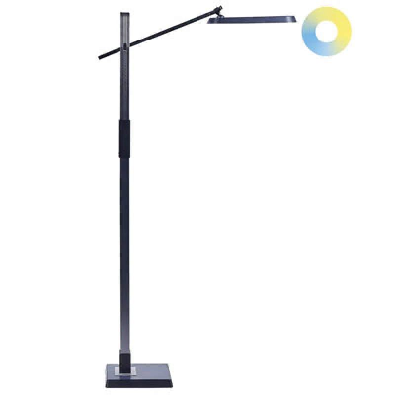 Image of Beliani LED Floor Lamp Aquarius With Dimmer Metal Dark Grey