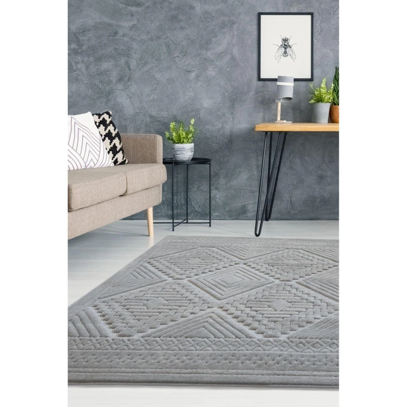 Image of Homemaker Malmo Tribal Rug Mats and Rugs 120x170cm Grey 83357801001