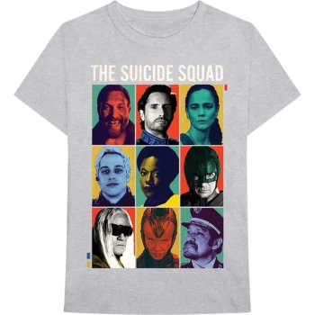 Image of The Suicide Squad - 9 Squares Unisex Large T-Shirt - Grey