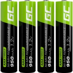 Image of Green Cell HR03 AAA battery (rechargeable) NiMH 950 mAh 1.2 V 4 pc(s)