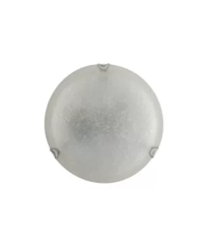 Image of 2 Light Patterned Glass Flush Ceiling Light White 40cm
