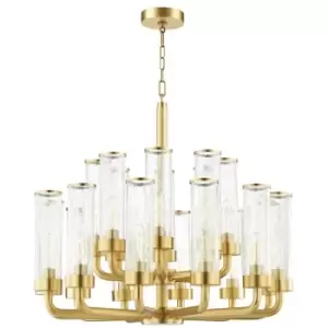 Image of Soriano 20 Light Chandelier Brass, Glass