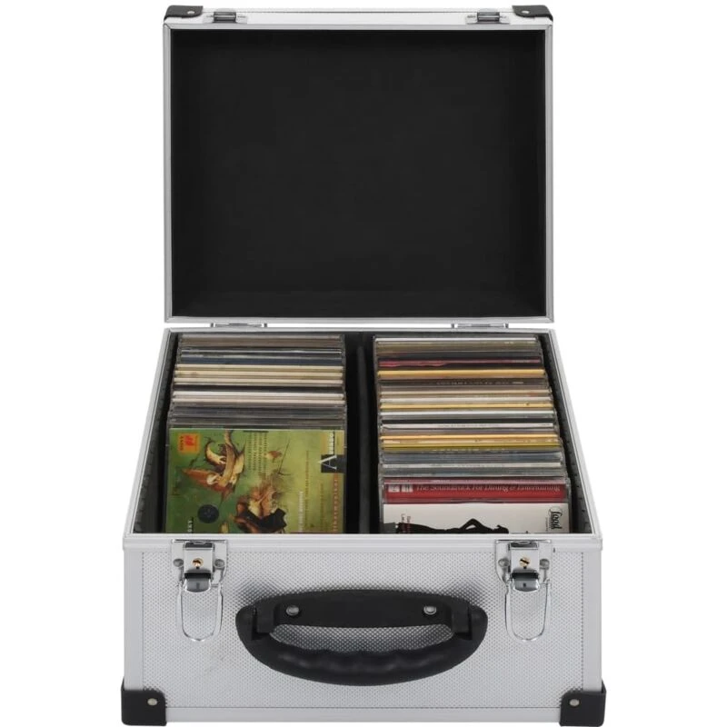 Image of VIDAXL Cd Case for 40 CDs Aluminium abs Silver Vidaxl 91858