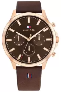 Image of Tommy Hilfiger 1710497 Mens Ryder Brown Leather Strap Brown Watch
