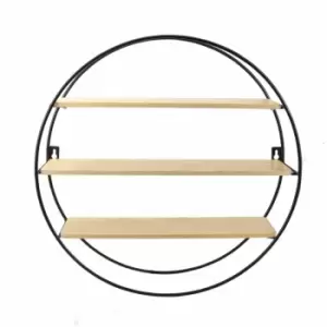 Image of Floating Circle Shelf 3 Tier M&W - Brown
