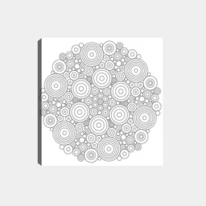 Image of MANDALA30 White Black Decorative Canvas Painting