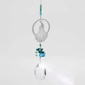 Image of Crystal Peacock Metal Hanging Decoration