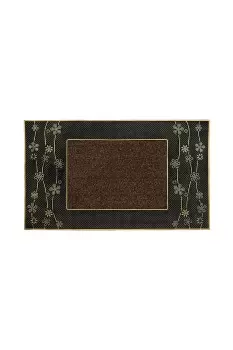 Image of JVL Daisy Gold PVC Pin Doormat 45 x 75cm