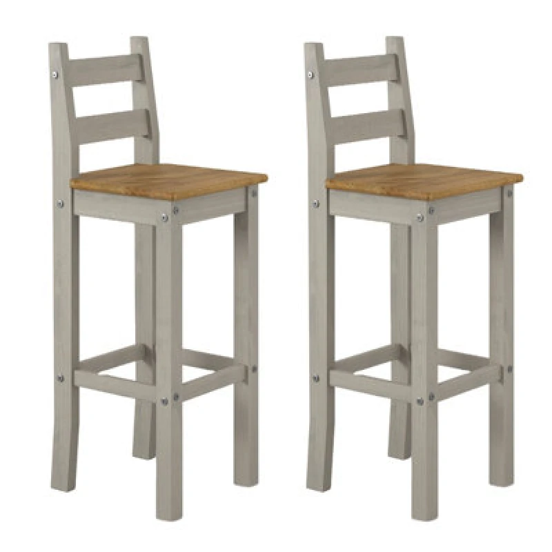 Image of Core Products Corona Grey High Breakfast Bar Chair (Pair) Grey