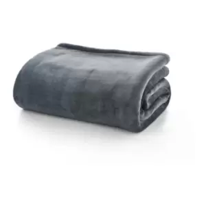 Image of Deyongs Hudson Flannel Bonded Sherpa Throw - Charcoal