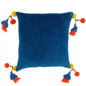 Image of Poco Velvet Cushion Teal, Teal / 55 x 55cm / Polyester Filled
