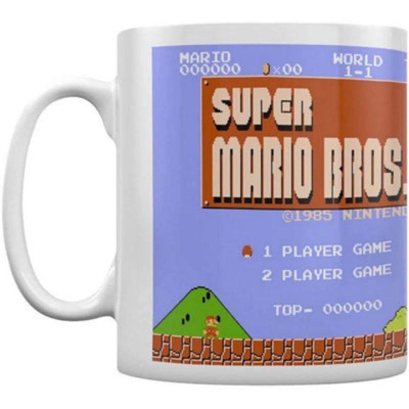 Image of Super Mario Retro Title Mug White unisex