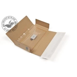 Image of Blake Purely Packaging 235mm x 122mm x 20mm Peel and Seal Super Secure Tamper Evident Postal Box Kraft Pack of 25